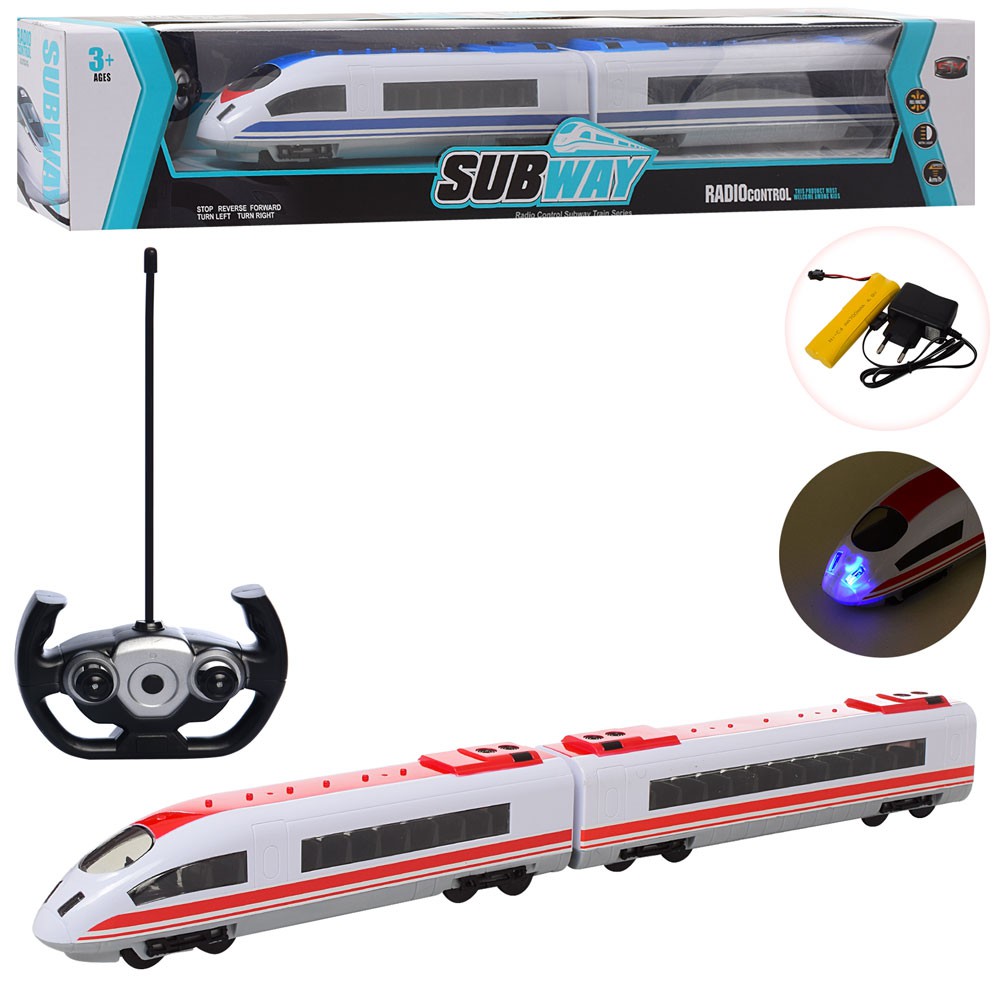 Mainan Anak Remote Control RC Kereta Api Subway 2 Gerbong Lampu