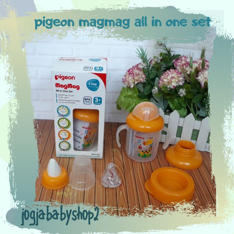 pigeon Magmag All In One/Training cup/botol minum pigeon/botol sedotan anak/set alat minum bayi