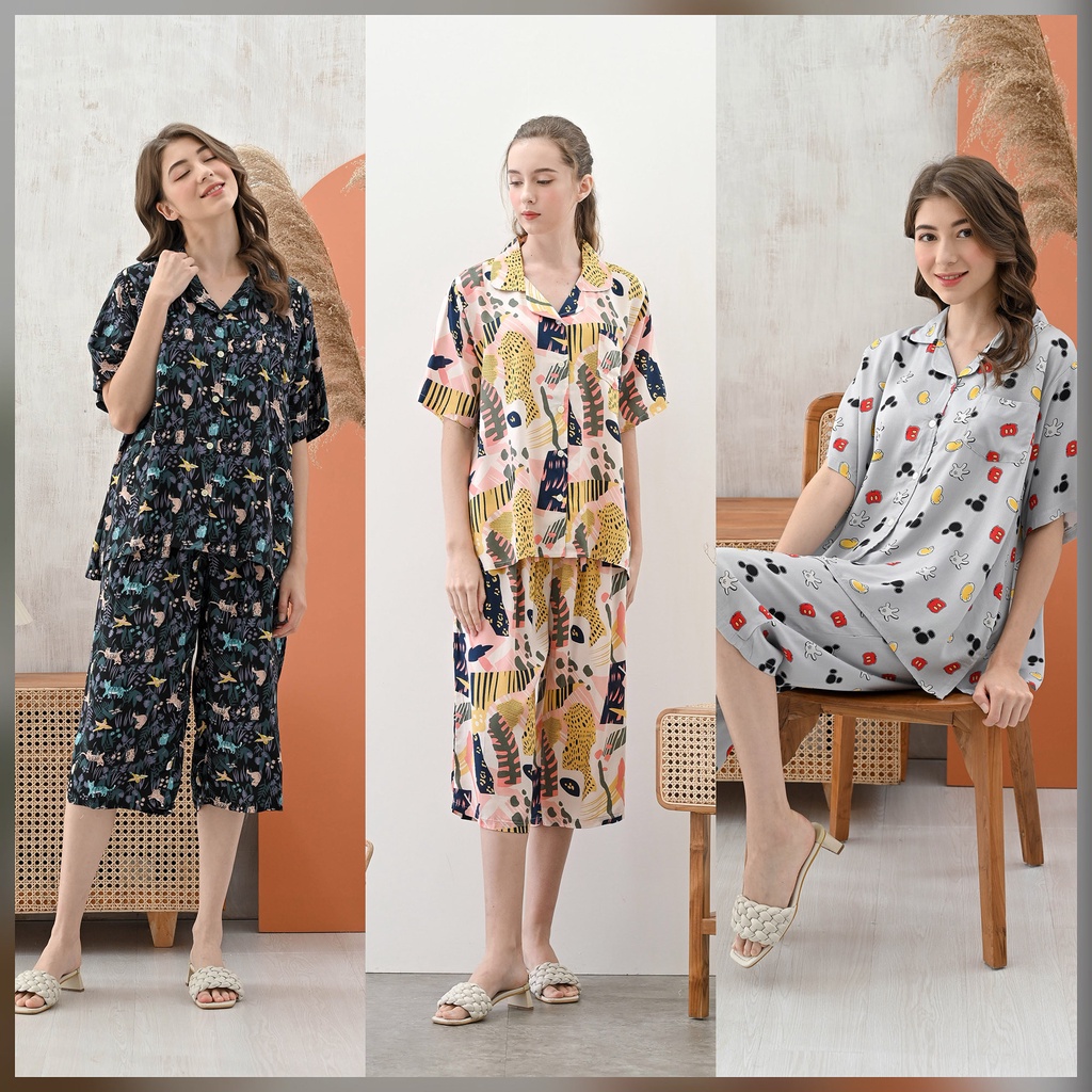 Kalla set - Sleepwear / Piyama Baju Tidur Rayon by RAHA Sleepwear