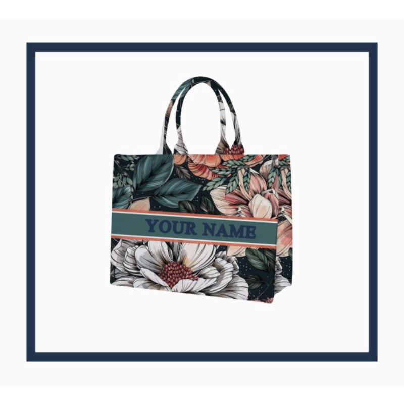 Tas Custom Print Motif Bunga Mekar
