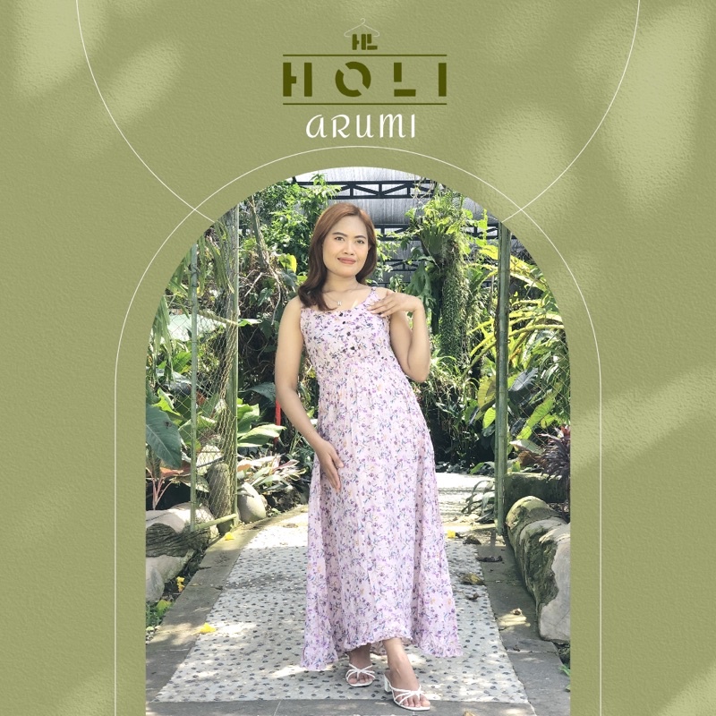 Dress|Daster|Seksi|Sexy|Cantik|Anggun|Bali|Arumi Long Panjang Motif Pattern|Premium Quality|Baju Wan