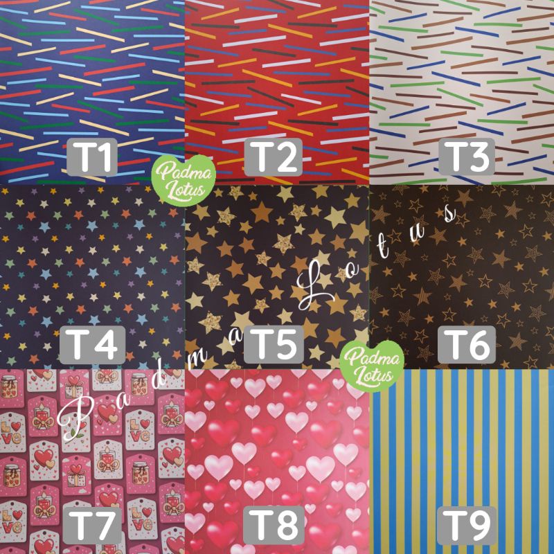 Kertas Kado 10 lembar aneka motif sansan wawa fancy paper