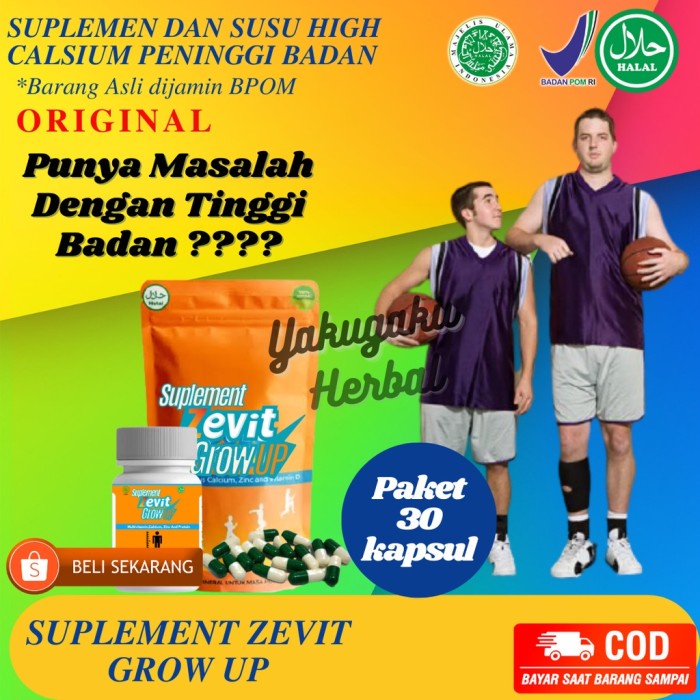 

Suplemen Vitamin Peninggi Badan - SUSU PENAMBAH TINGGI BADAN -