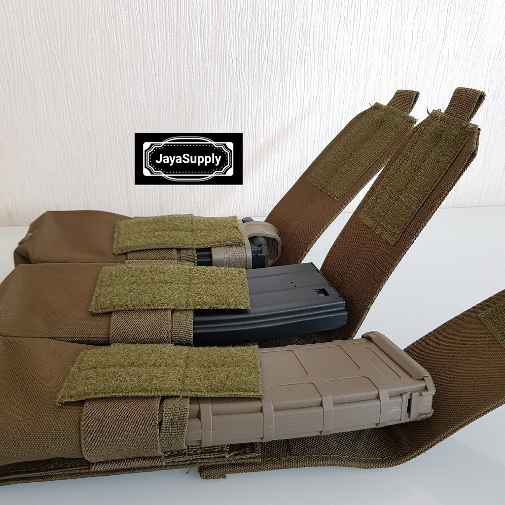 Pouch Magazine Mag Bag 3 Slot M4 M16 AK Tactical Holster Molle - HIJAU