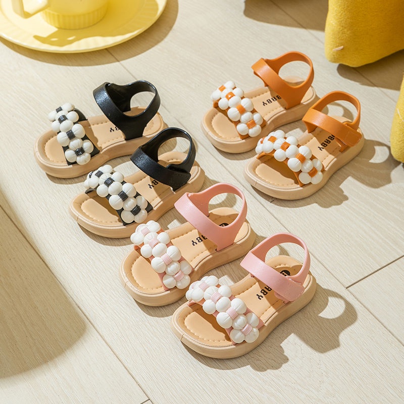 PROMO 12.12 PUNCAK Okaybaby B116 Sandal Anak Perempuan BUNGA POM2 Model Lucu Import Termurah Kekenian