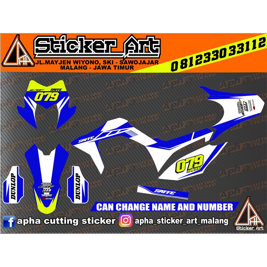 STIKER STICKER MOTOR LOGO SEPEDA HONDA DECAL CRF 150 L MURAH AKSESORIS MOTOR KODE - 013