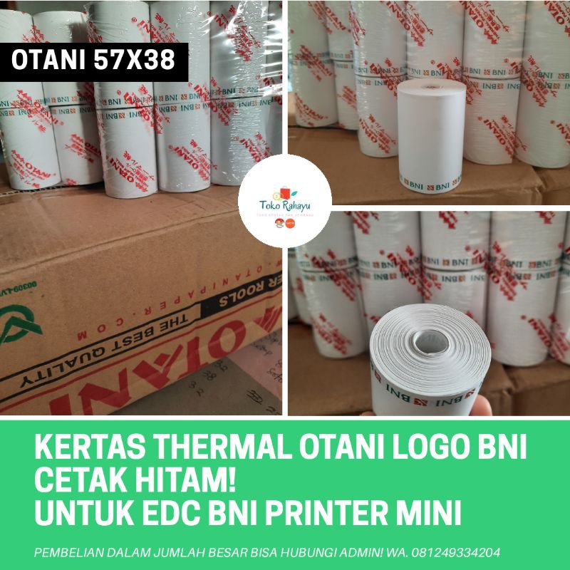 KERTAS THERMAL / STRUK LOGO BANK BNI 100% ORIGINAL / KERTAS EDC BNI