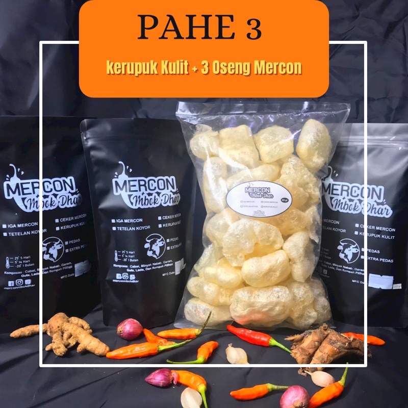 

PAKET HEMAT 3 ( 3 Oseng Mercon & Kerupuk Kulit Sapi )