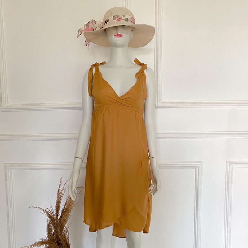MUSTARD CARISSA DRESS | daster tali lingerie rayon