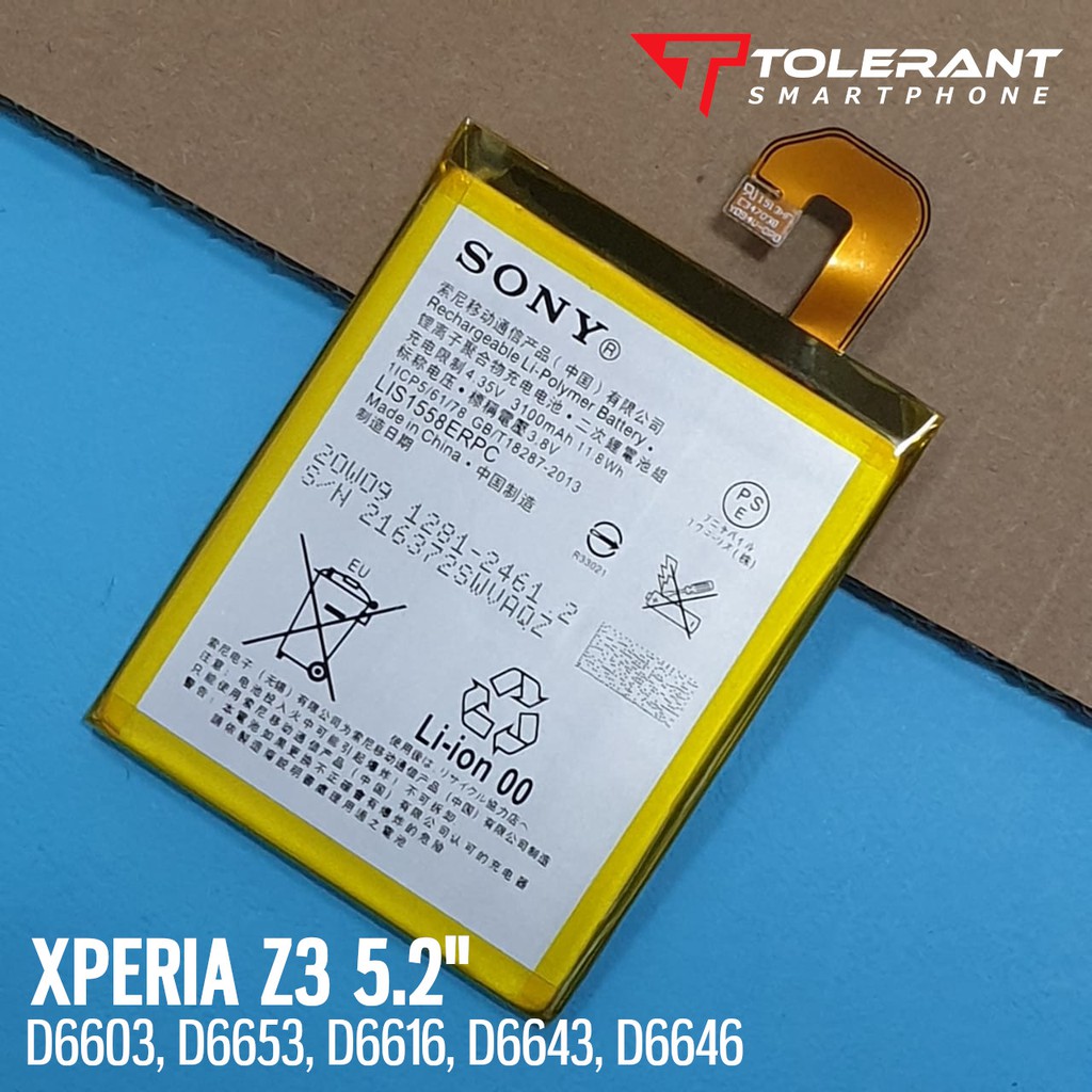 Battery Baterai Batre Sony Xperia Z3 5 2 D6603 D6653 D6616 D6643 D6646 Docomo So 01g Sol26 Shopee Indonesia