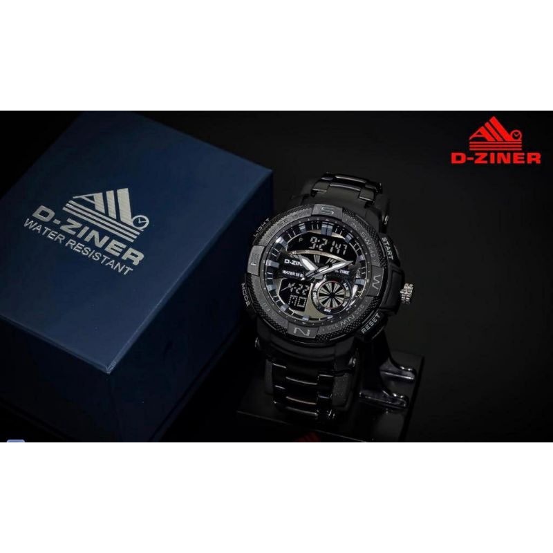 JAM TANGAN PRIA DZINER 8128 RANTAI STAINLESS STELL