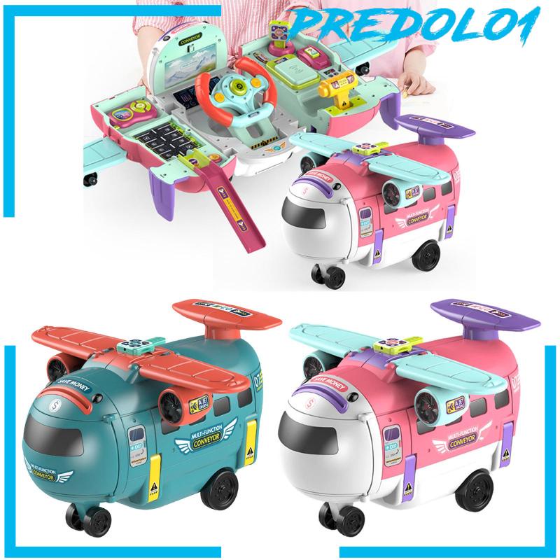 [PREDOLO1] Transport Cargo Airplane Toy DIY Assembled for Girls and Boys Children Blue