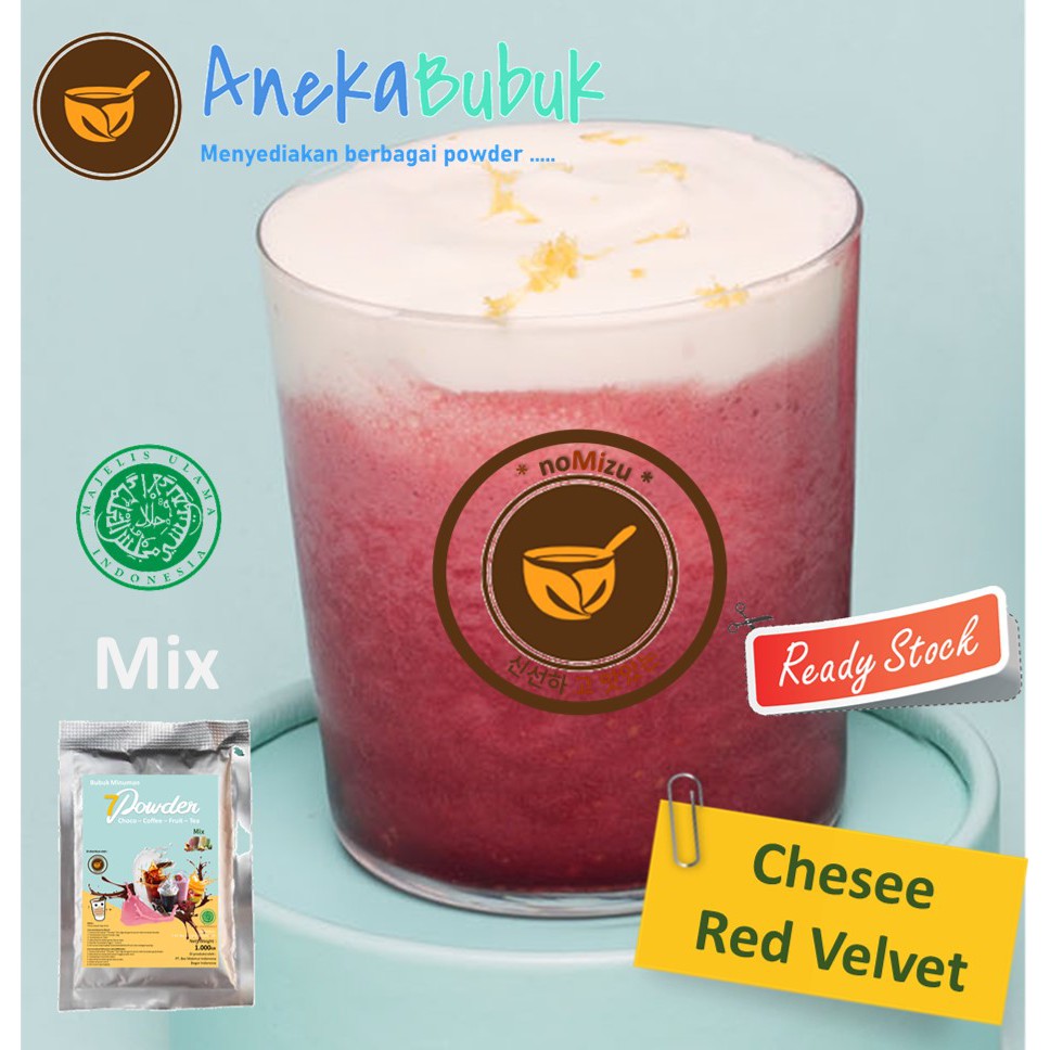 

BUBUK MINUMAN RED VELVET CHEESE 1KG - SERBUK MINUMAN ES BOBA KEKINIAN CHEESE RED VELVET 1KG