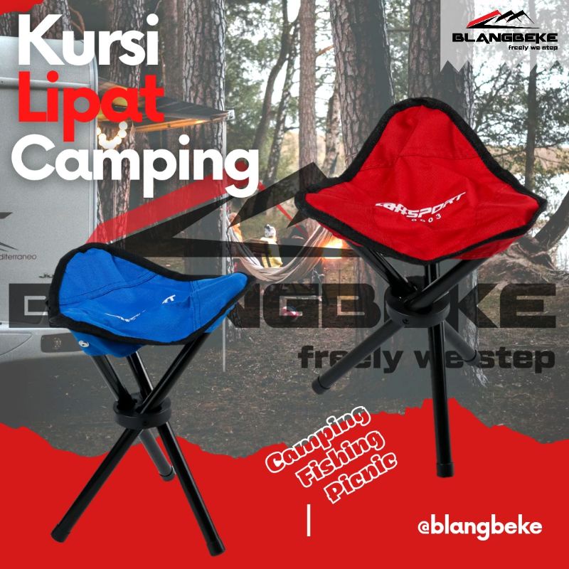 TaffSPORT Kursi Lipat Memancing Folding Legged Beach Stool Chair - A0003