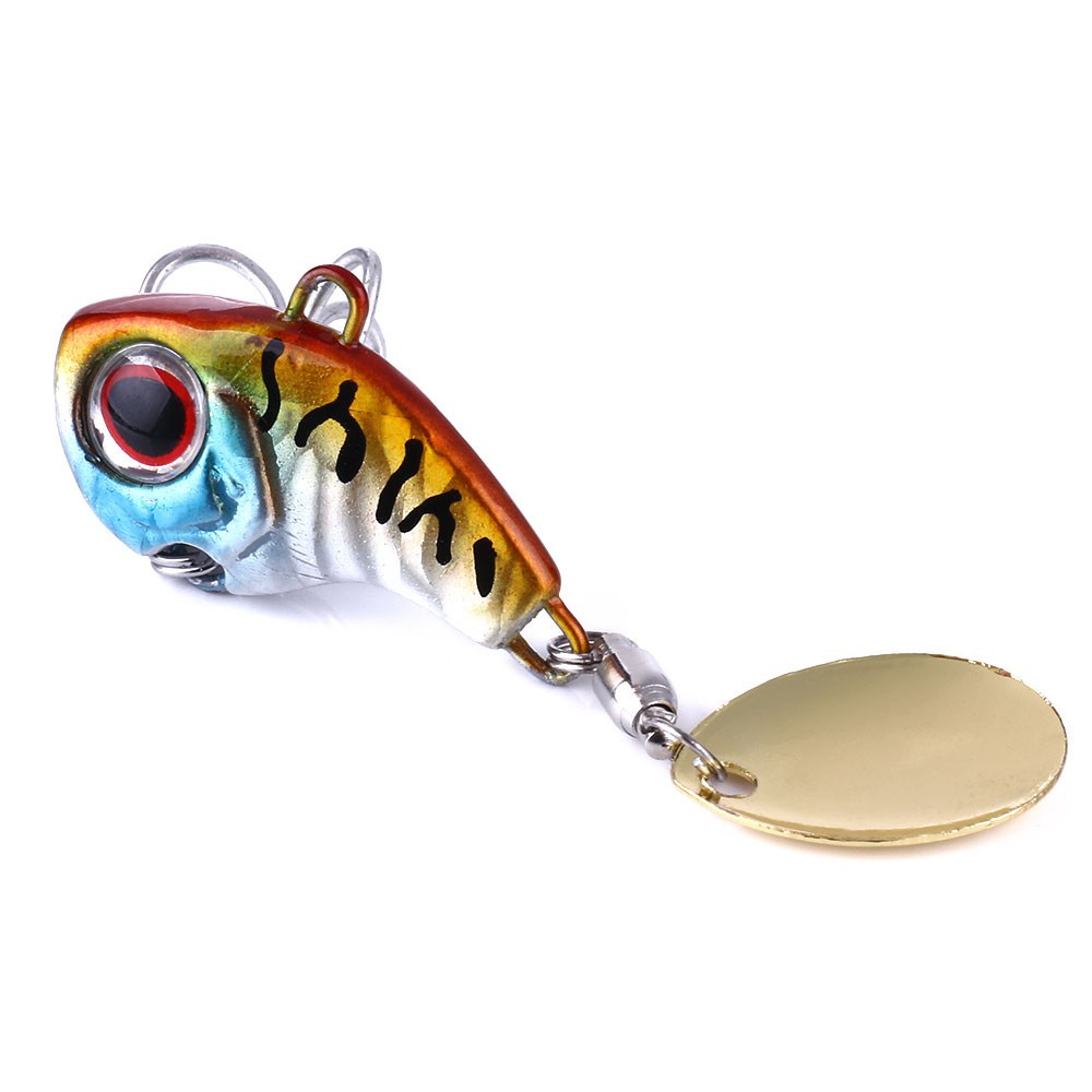 Hengjia 6pcs/lot 6 Color Umpan Pancing Spoon Vib Fishing Lure Mini 9g14g16g22g Vibrating Bait With Connect Ring Bahan Metal Dengan Kail Treble Hook