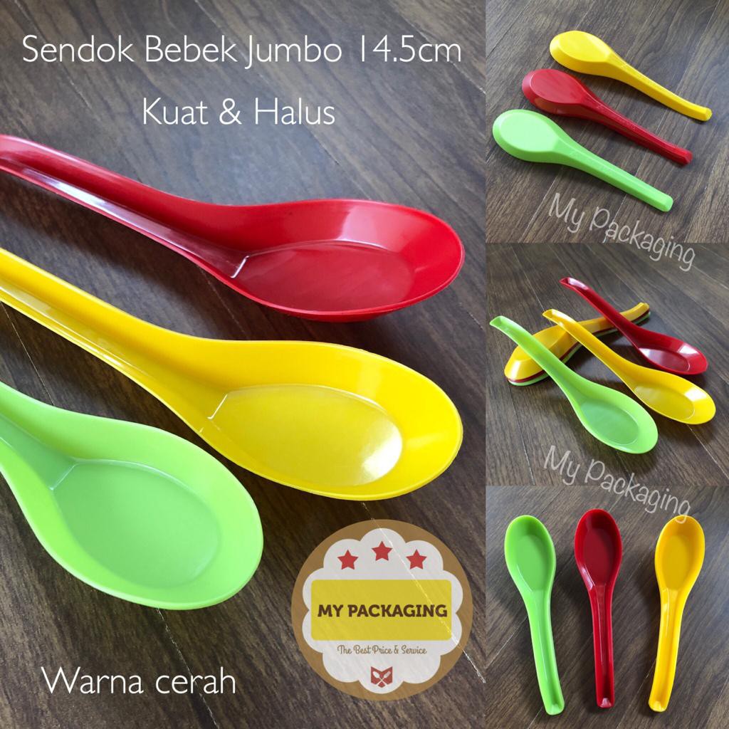 Sendok Bebek Plastik PREMIUM - JUMBO BESAR BENING ( 50 pcs )