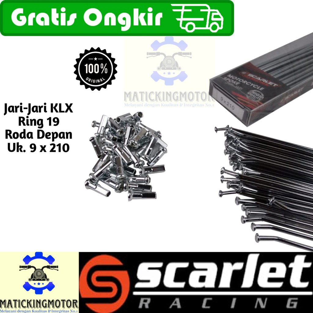 Jari jari motor bukan TDR ring 17 sd 21  KLX - Scarlet Hitam Stainless