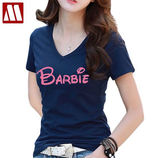 KAOS DISTRO WANITA BARBIE VNECK