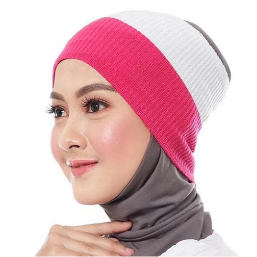 PROMO - 3 PCS BANDANA RAJUT 2 WARNA. INER. CIPUT RAJUT. DALAMAN HIJAB-AFIFAH ID STORE