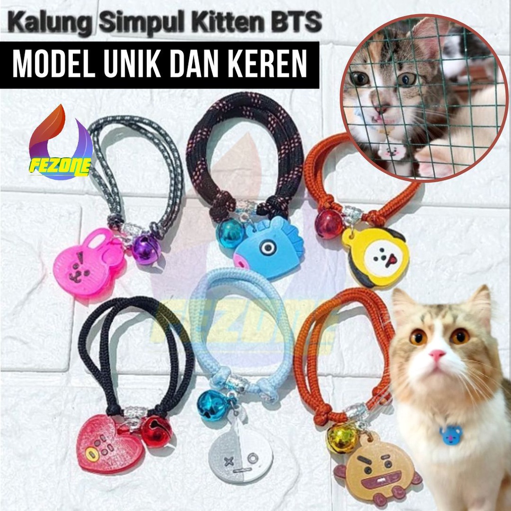 Kalung Kucing Motif Lucu BTS Kalung Kucing Unik Keren ARMY Aksesoris Kucing Trendi Kucinng Lebih Menarik dan Stylish Bahan Tidak Mudah Putus FEZONE