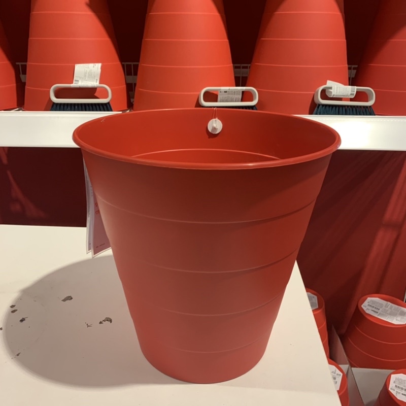 tempat sampah plastik dalam ruangan minimalis merah, 10 l