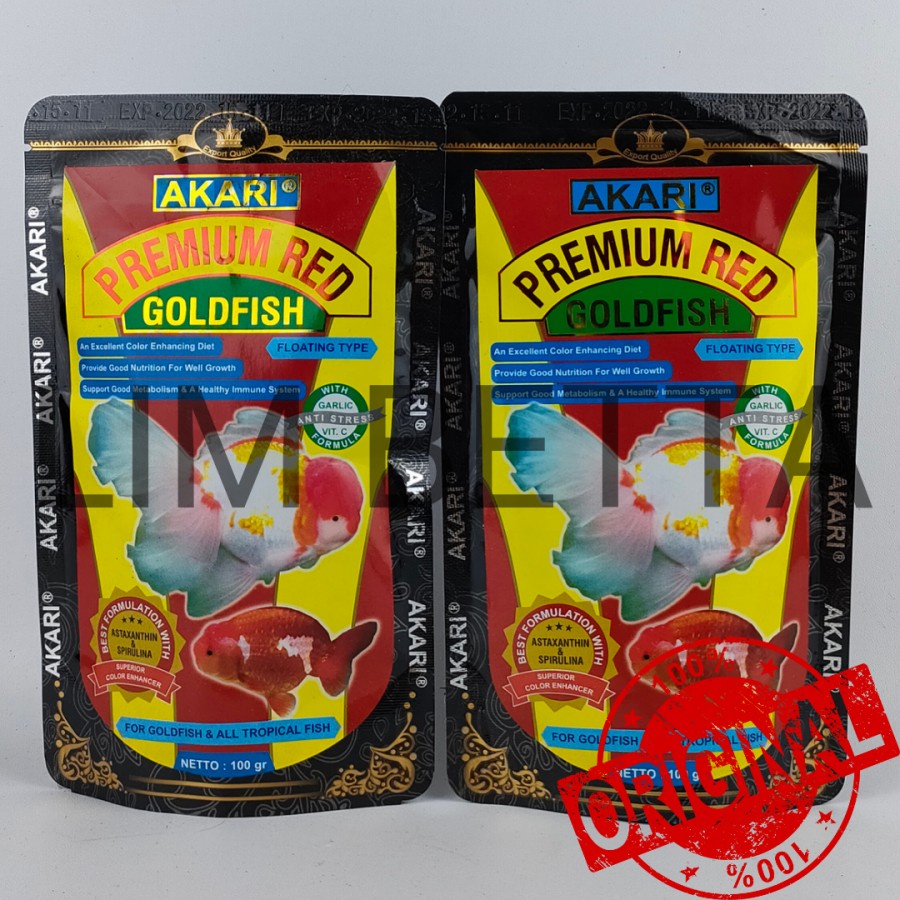 AKARI PREMIUM RED GOLDFISH 100 GRAM / MAKANAN IKAN KOKI