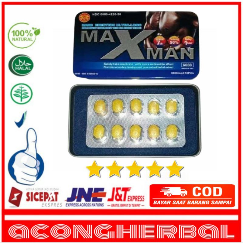 Obat Herbal MAXMAN Isi 10 Kapsul Obat Penambah Stamina Pria