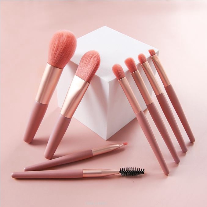 BV.ID KM334 KUAS SET MAKE UP 8PCS SET MINI TRAVEL MAKEUP BRUSH HALUS LEMBUT COD