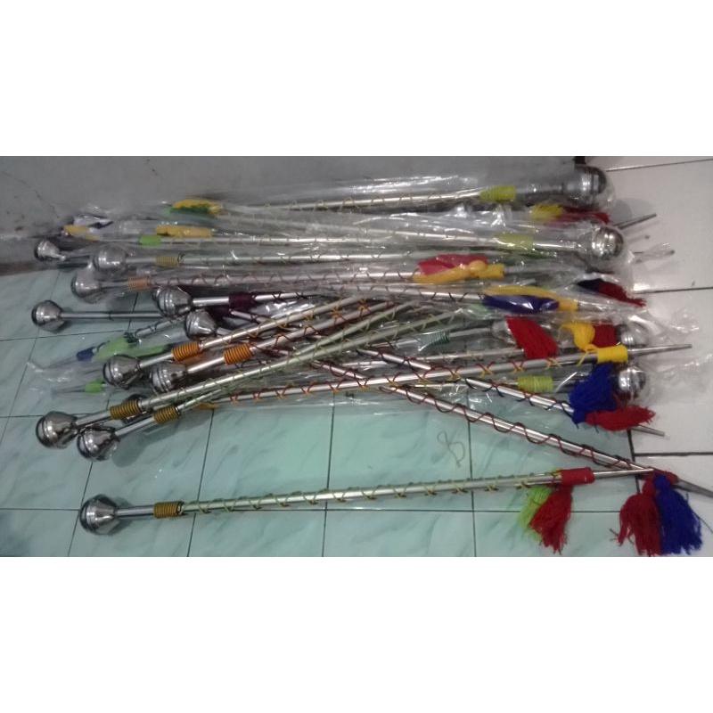 tongkat mayoret stainless SD drumband stik konduktor marching band pipa stenlis