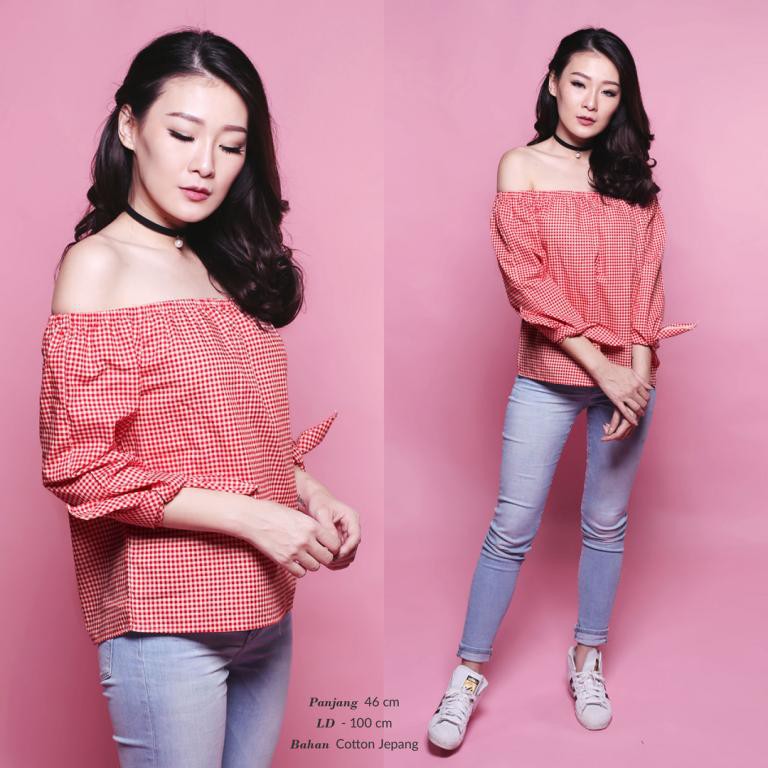 SABRINA TOP / Atasan Wanita Model Sabrina / Baju Cewek Trendy Fashion Kekinian TJ 007