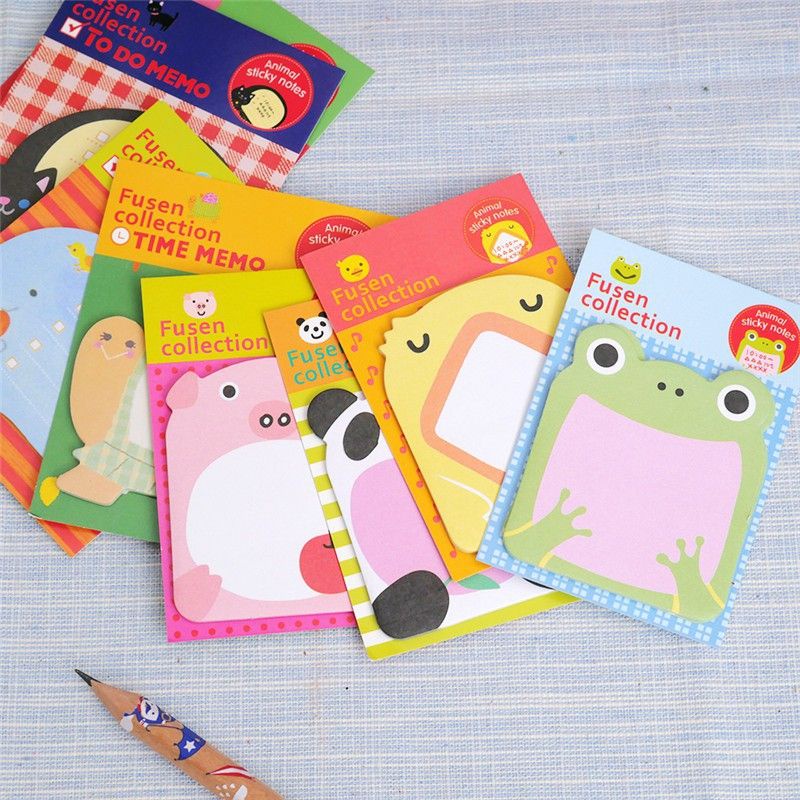 Memo Motif Binatang / Sticky Notes Memo Karakter Animal / Tempelan Kertas Catatan