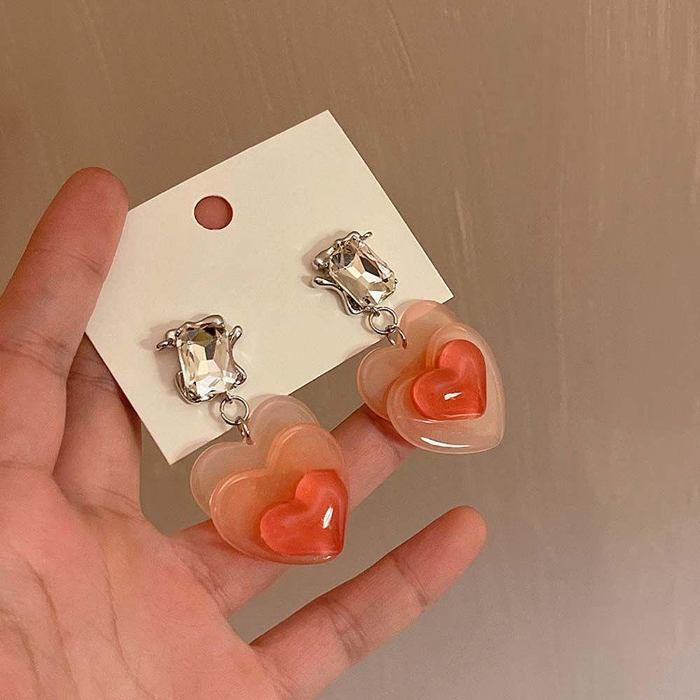 Mxbeauty Anting Menjuntai Temperamen Hati Cinta Trendi Sederhana Untuk Anak Perempuan Giwang Telinga Manis