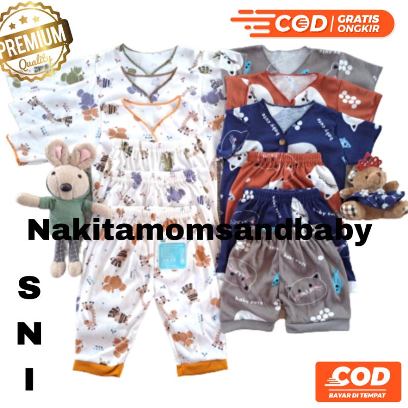 STELAN BAJU CELANA BAYI LENGAN PENDEK DAN PANJANG 6STEL SNI promo 9.9