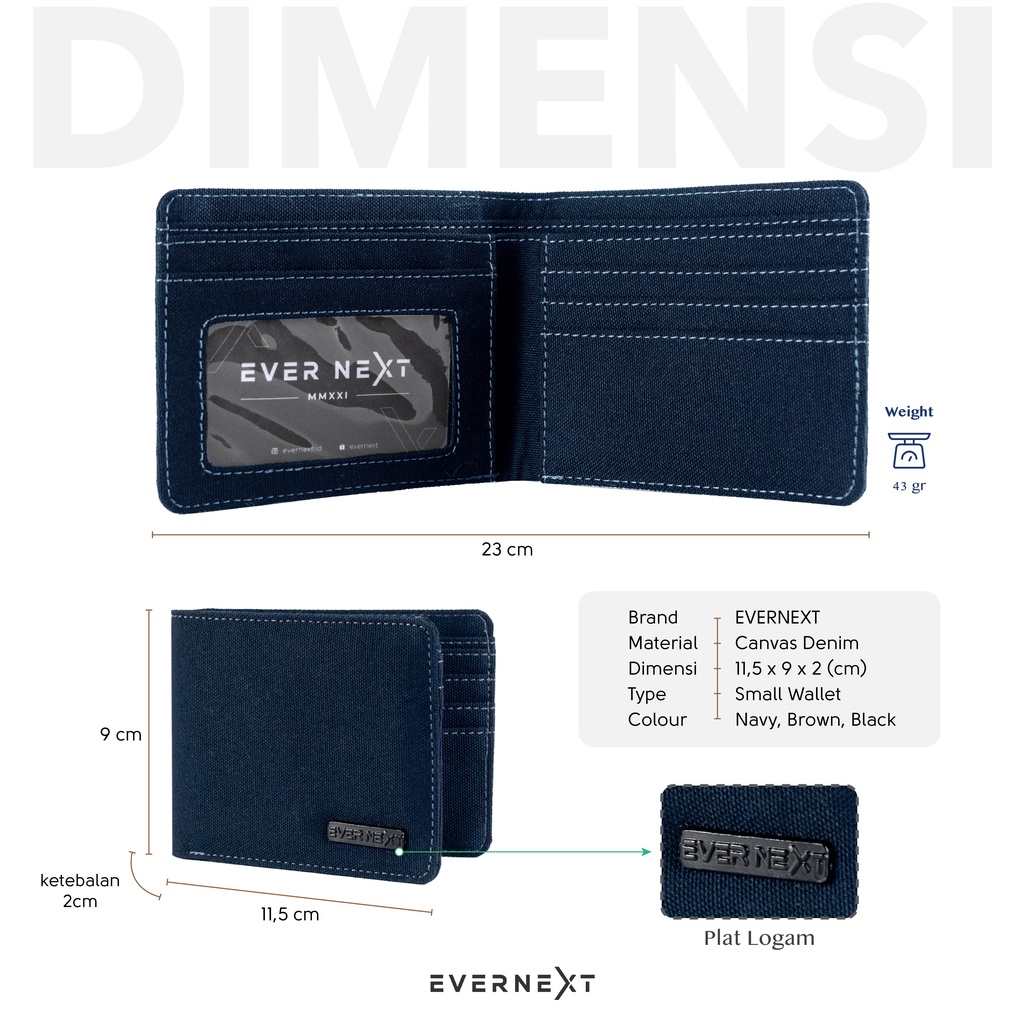 Dompet Pria Cowok Pendek Denim Kado Casual kasual Canvas Simple Uang Kartu Photo Jalan Lokal COD