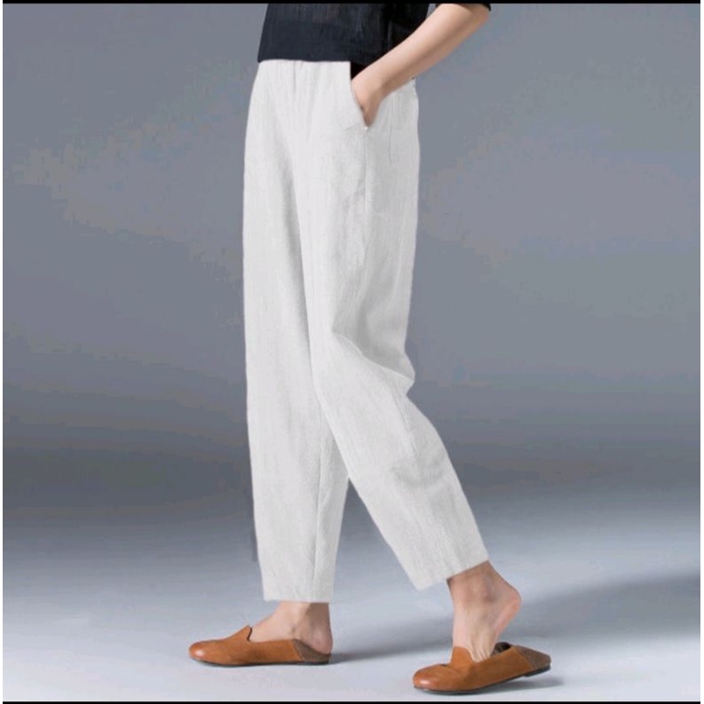 BLOSSOME PANTS CELANA LINEN QILLA  BAGGY PANTS HAREM PANTS