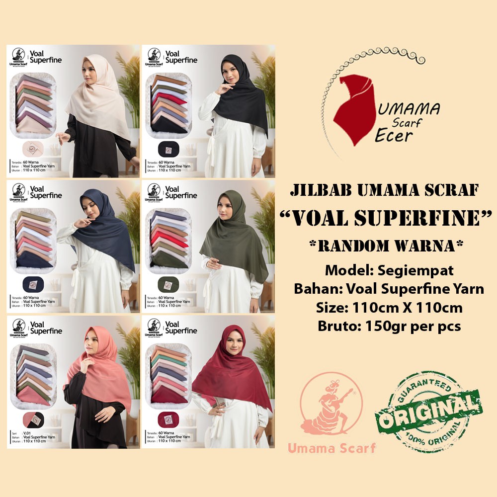 Jilbab  segiempat polos VOAL SUPERFINE by Umama Scarf jual   Jilbab  segiempat polos VOAL SUPERFINE by Umama Scarf jual