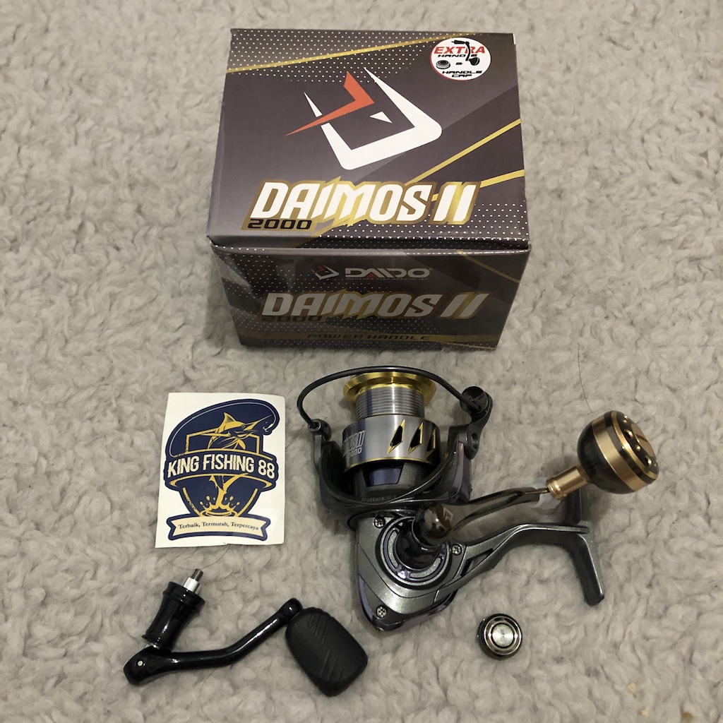 Reel Pancing DAIDO Daimos II 2000 Power Handle Bonus Handel Knob Knop Max Drag Besar Katrol Kerekan 