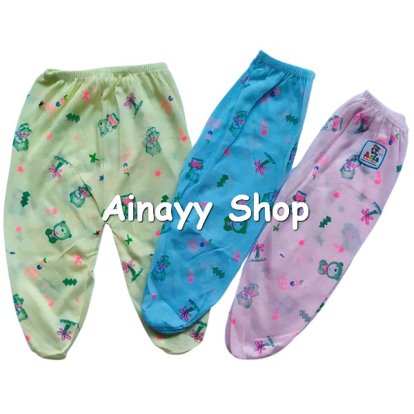3 pcs celana panjang bayi tutup kaki new born Celana panjang bayi tutup kaki harga 3pcs 0 - 6 bln newborn laki-laki perempuan