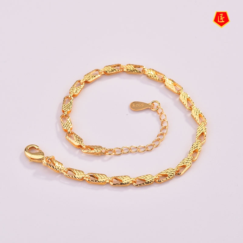 [Ready Stock]Geometric Carven Design Women's Gold Bracelet Temperament