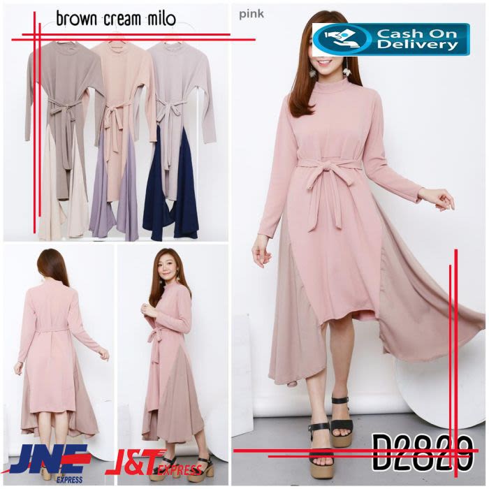 dress polos panjang dres panjang fashion wanita korea BM499