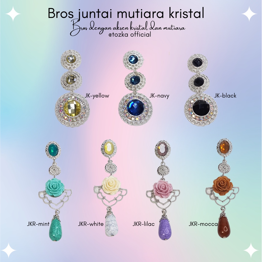 Bros juntai kristal mutiara I aksesoris hijab