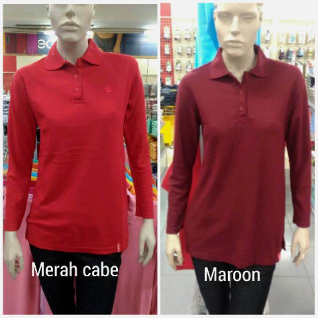 polo shirt/ kaos cewek lengan panjang