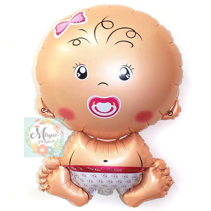 Balon mini foil baby girl boy cewek cowo dekorasi dekor aqiqah tedak siten 7 bulanan turun tanah