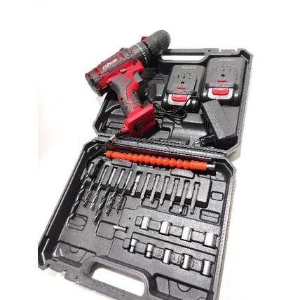 mesin bor electric 36v jld tool impact drill bor beton kayu besi 2baterai obeng kunci multifungsi