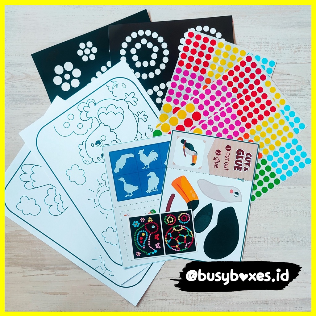 [busyboxes.id] Mainan Edukasi Menempel Sticker seri   burung bola