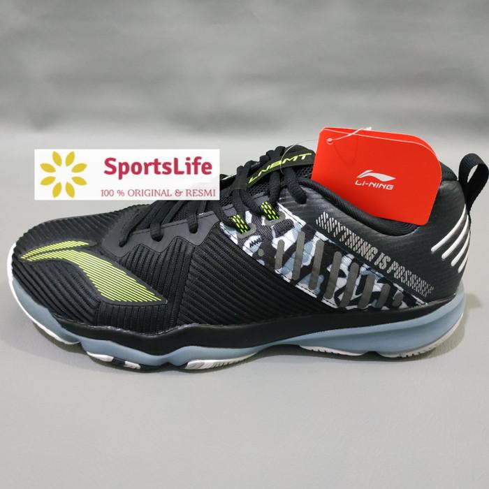 mantul habis badminton SEPATU LINING RANGER 4.0 TD ORIGINAL BLACK HITAM