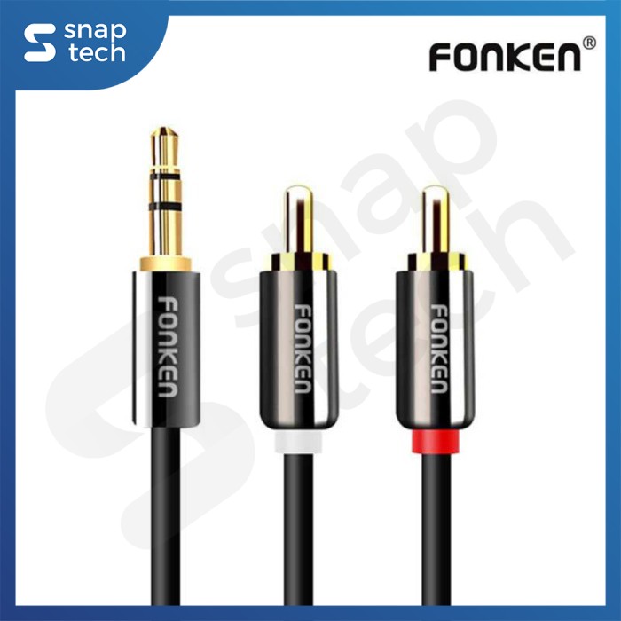 Kabel AUX 3.5mm Male to 2 RCA Male 1 Meter 3.5 mm