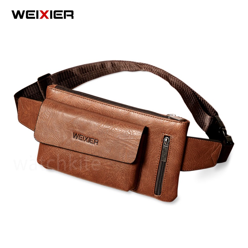 YB6E4 WEIXIER 9526 Tas Selempang Dada Pria Waist Bag Kulit Premium Anti Air WK-SBY
