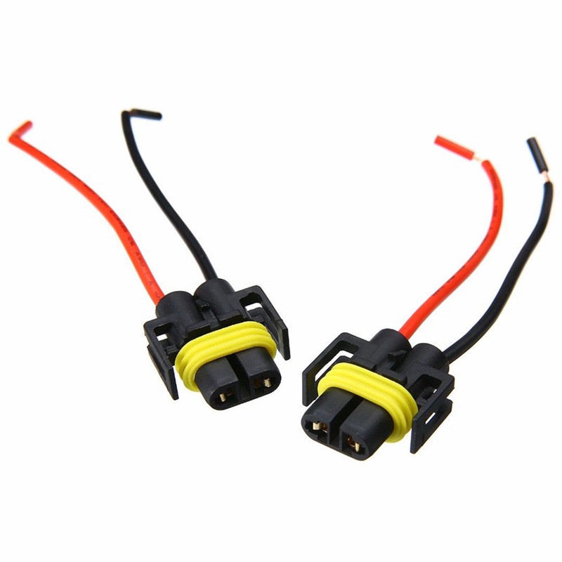 {LUCKID}2PCS H11 H8 H9 Wiring Harness female Socket Wire Connector Plug Extension Pigtail