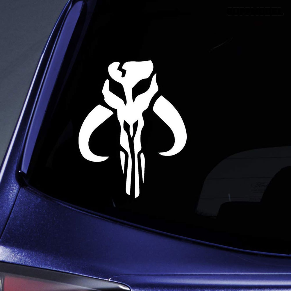 Stiker Motif Tengkorak Mandalorian Untuk Dekorasi Bodykaca Jendela Mobil